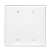 2-Gang No Device Blank Wallplate, Midway Size, Light Almond