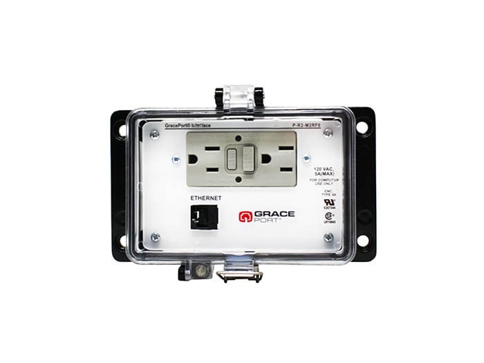 PANEL INTERFACE CONNECTOR WITH QTY 2 USB TYPE A/F TO A/M, PMH, UL TYPE 4, GFCI DUPLEX INSIDE-OUTLET, NO CB