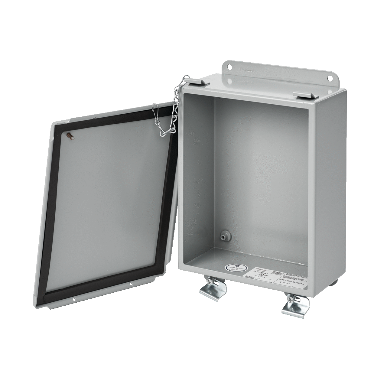 Lift-Off Clamp Cover Enclosure Type 12, 4.00x4.00x3.00, Gray, Mild Steel
