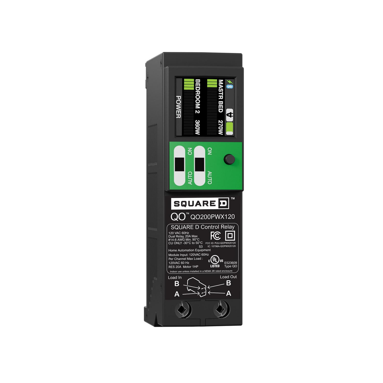 Control Relay,  QO, 20A (Max), 120V