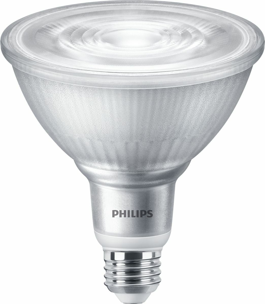 Everything you value in a Halogen PAR38 with the benefits of LED. Accent your merchandise or space without distraction. Philips LED spots with a single optic beam, provide a clean beam that's free from shadows with beam angles from 15 and 40 degrees to suit every general lighting application. Up to 80% energy saving compared with halogen lamps;Lower maintenance costs;Will not cause fading or damage