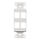 NetSelect Products, Plate Decorator Frame, Keystone, 4-Port, White
