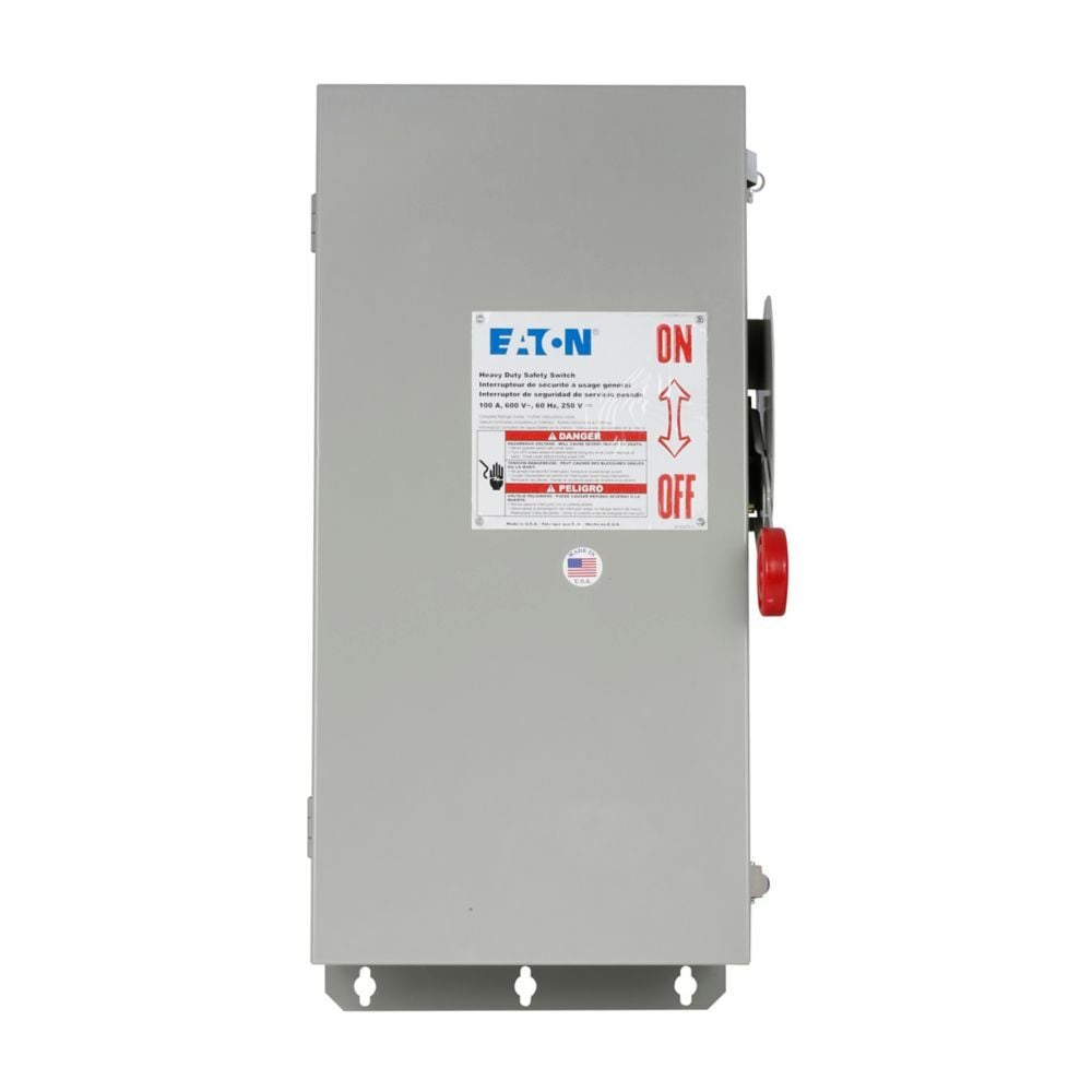 Eaton heavy duty single-throw non-fused safety switch, Single-throw, 100A, NEMA 4X, 316 Stainless steel, Non-fusible, 2-pole, Three-wire