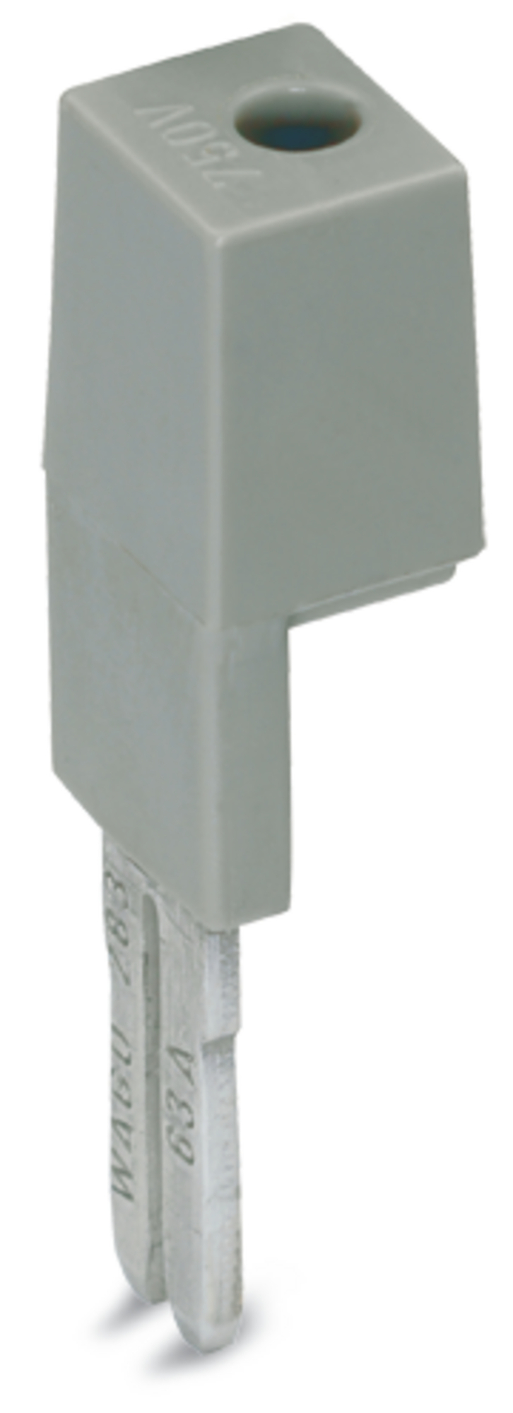 Test plug adapter; 11.6 mm wide; for 4 mm  test plugs; gray