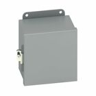 Eaton B-Line series JIC panel enclosure, 16" height, 6" length, 10" width, NEMA 12, Hinged cover, 12CHC enclosure, Wall mount, Small single door, External mounting feet, Carbon steel, Seamless poured in-place gasket
