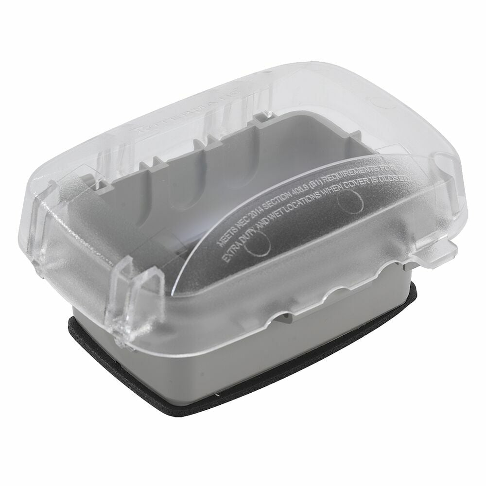 Extra-Duty Plastic In-Use Weatherproof Cover, Single-Gang, Vrt/Hrz, 2.75" Clear