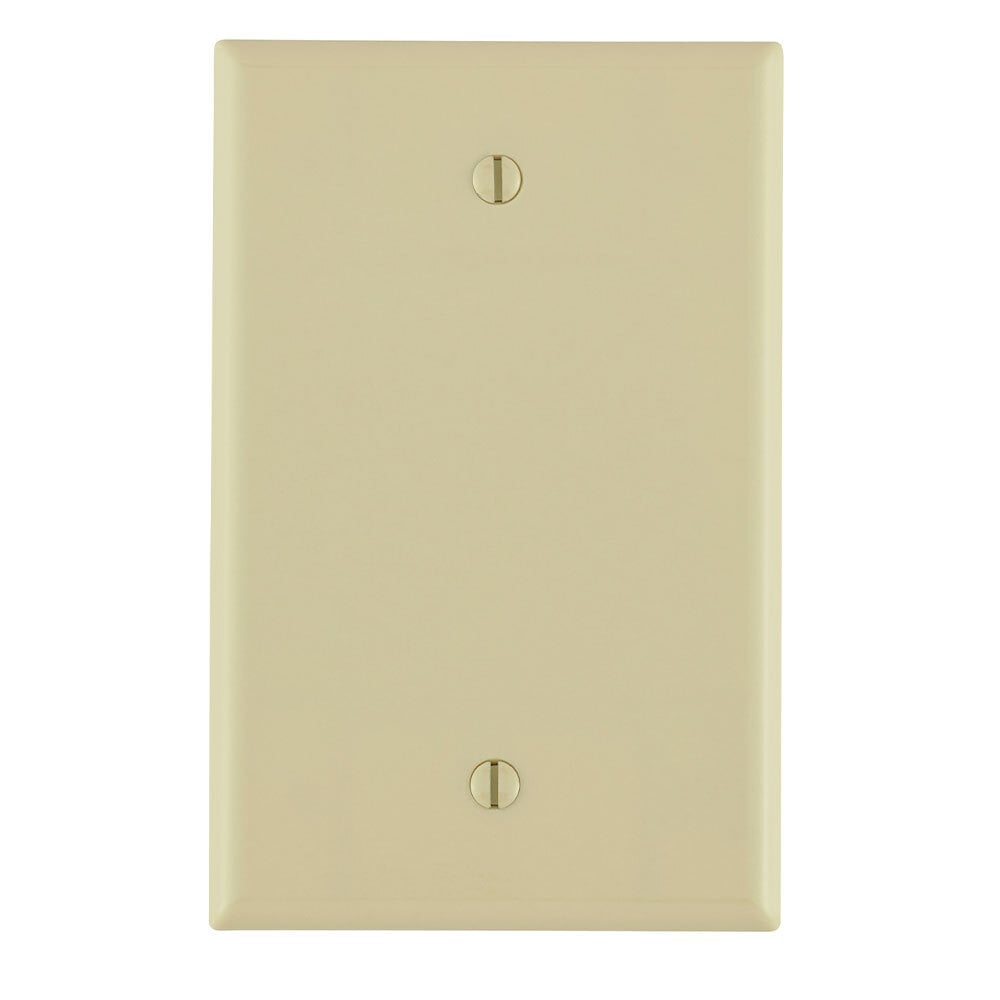 1-Gang No Device Blank Wallplate, Midway Size, Thermoset, Box Mount, Ivory