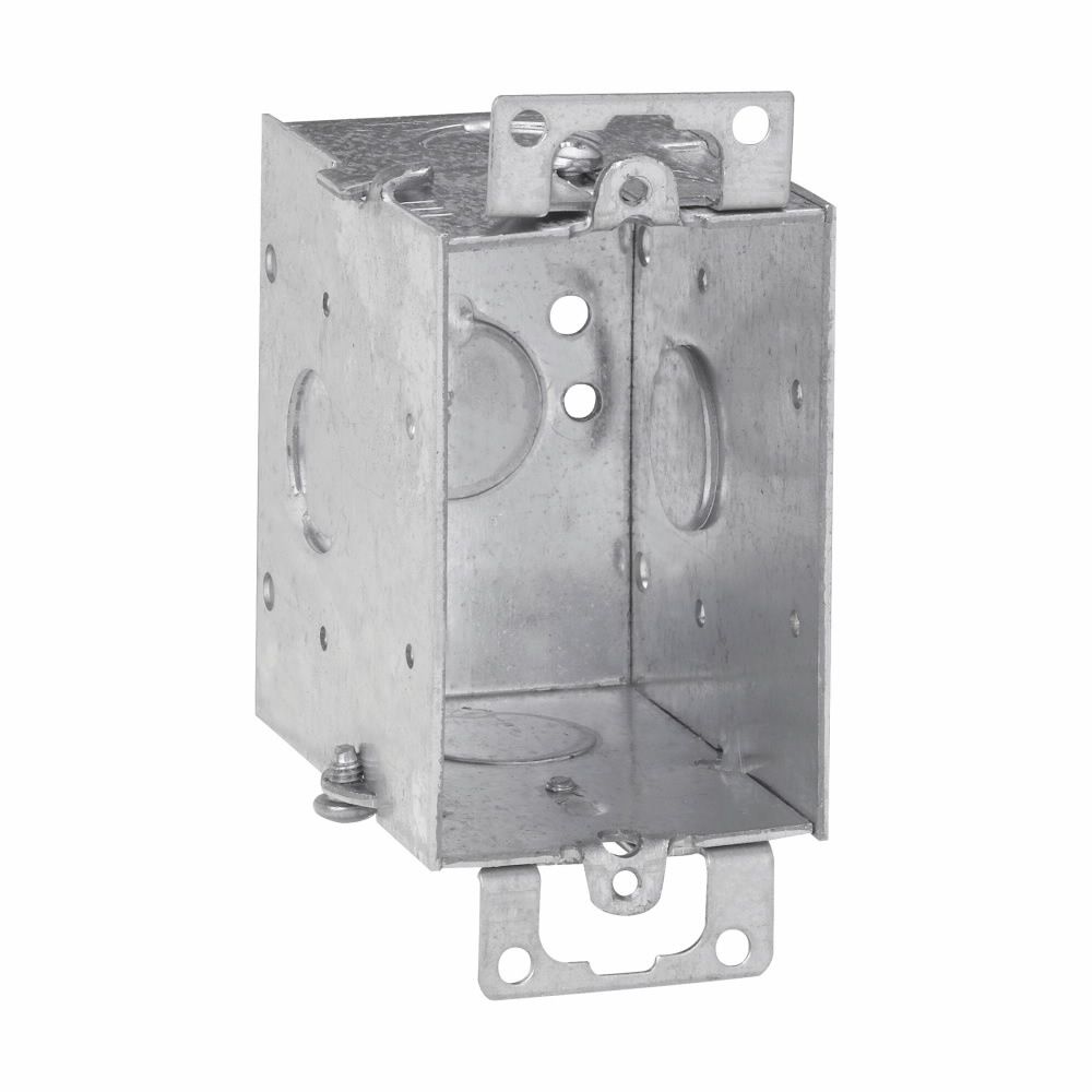 Eaton Crouse-Hinds series Switch Box, (1) 1/2", Conduit (no clamps), 2-3/4", (1) 1/2", Steel, (1) 1/2", Ears, Gangable, 14.0 cubic inch capacity