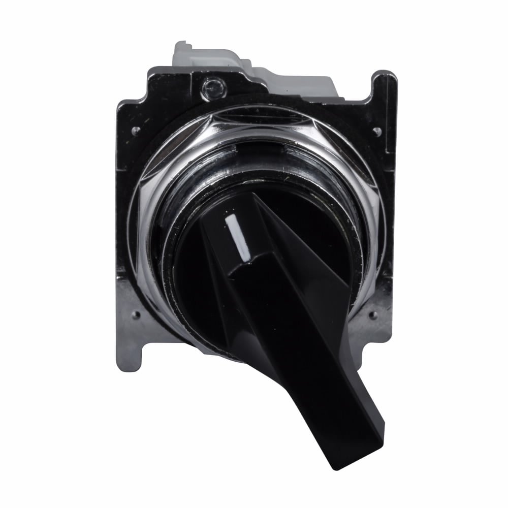 Eaton 10250T pushbutton, 10250T, 30.5 mm, Heavy-Duty, 60? throw, NEMA 3, 3R, 4, 4X, 12, 13, Non-illuminated, Two-position, Lever, Black actuator, 1NO-1NC