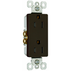 Decorator tamper-resistant receptacle. 15 amp, 125 volt, Brown.