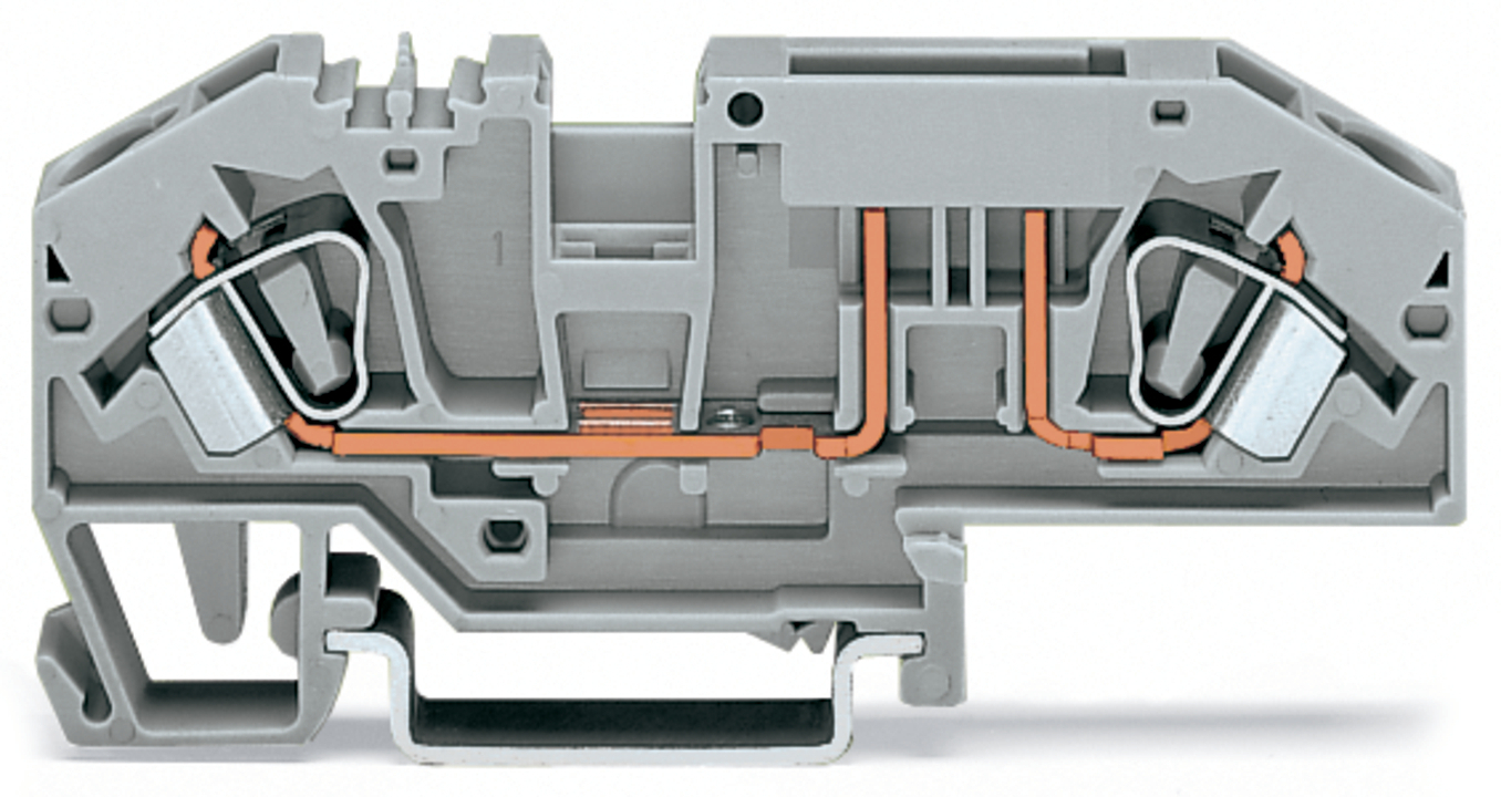 2-conductor fuse terminal block; for automotive blade-style fuses; with test option; without blown fuse indication; 6 mm; CAGE CLAMP; 6,00 mm; gray