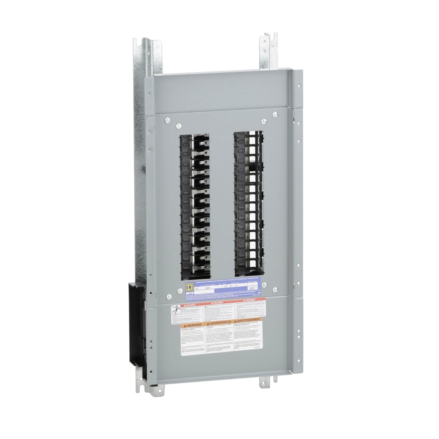 Panelboard interior, NQ, main lugs, 225A, Cu bus, 30 pole spaces, 1 phase, 3 wire, 240VAC, 48VDC