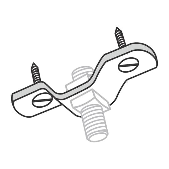 Flange, Ceiling, Rod Size 3/8 Inch, Mounting Holes 13/32 Inch, Width 3-1/2 Inches, Steel