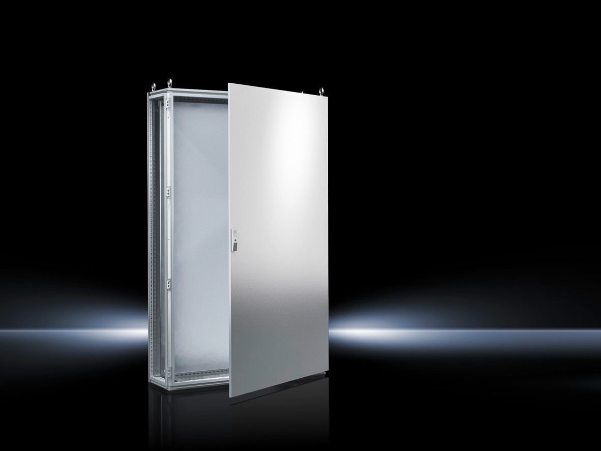 TS Bayed enclosure system, WHD: 1000x1800x400 mm, carbon steel, with mounting plate, single door at the front