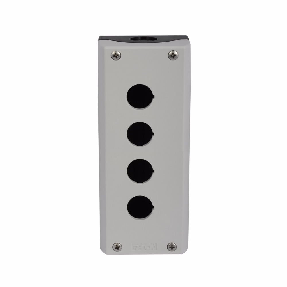 Eaton M22 Four-element Surface Mounting Enclosure for M22 Modular Pushbuttons, 22.5 mm, Non-illuminated, IP67, IP69K, NEMA 4X, 13, Base: Black, Enclosure: White
