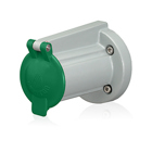 Receptacle Cover with Snap Back Lid, For 17, 19, 22R22, 22R23 Series, 90 Degree, Panel Receptacles, Green