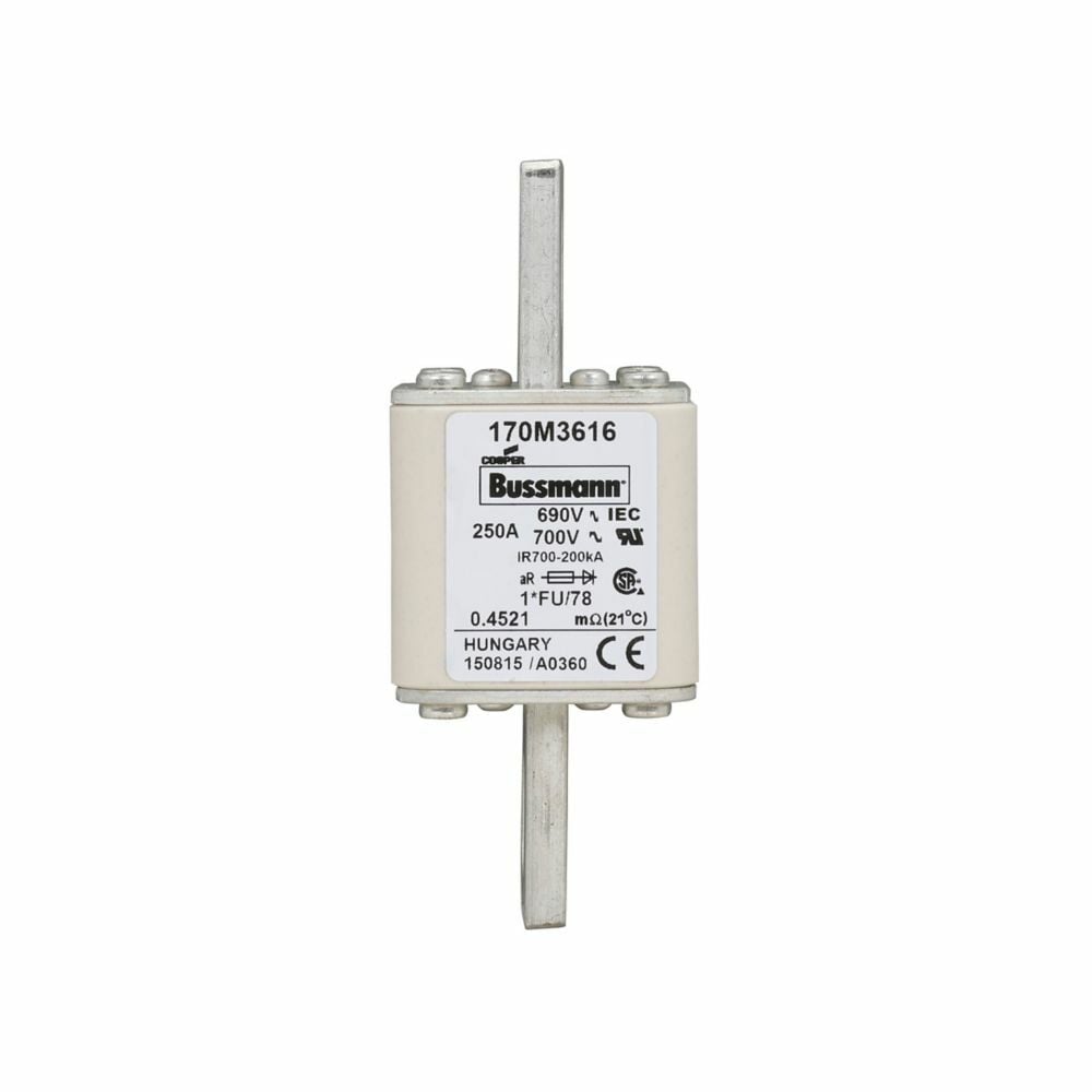 Fuse-link, high speed, 250 A, AC 690 V, compact size 1, 45 x 45 x 110 mm, aR, IEC, UL