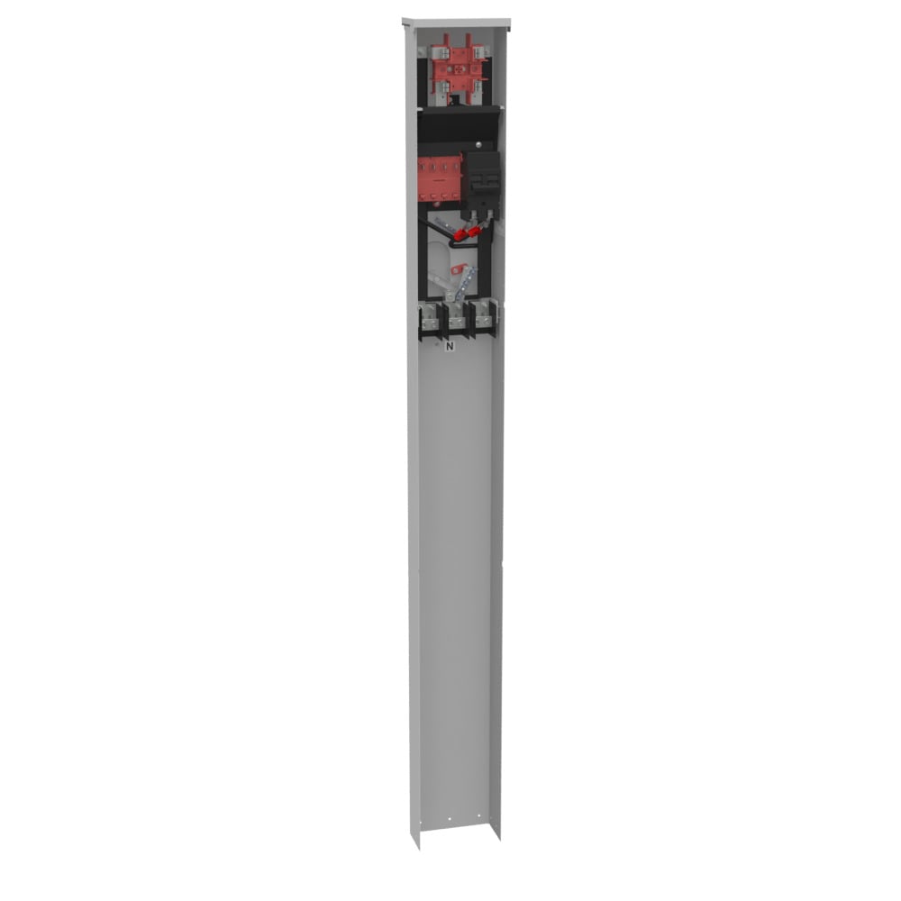 4 TERM RNGTP PLAIN TOP 1-100 AMP MN BRKR SGL PED DIR BURY SERIES WIRED LARGE FRAME BRKR
