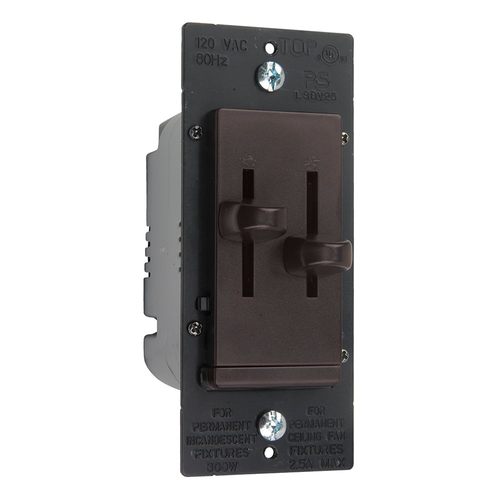 Variable Speed Fan Control with Single Pole Dimmer, 300W Brown