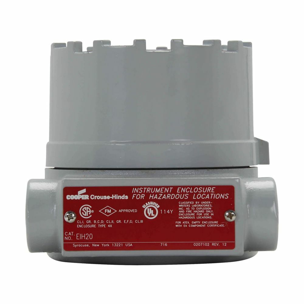 Eaton Crouse-Hinds series EIH instrument enclosure, 2" cover opening, Glass cover, Copper-free aluminum, 3/4" trade size