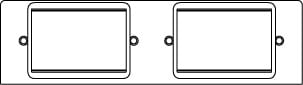 DBL GANG PLATE W/2 ORT BEZELS