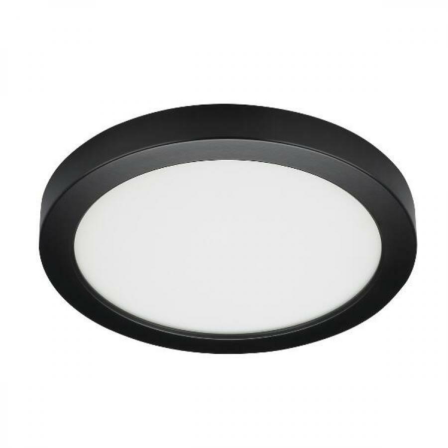 18.5 Watt - 9" Flush Mount LED Fixture - 3000K - Round Shape - Black Finish - 120 Volts