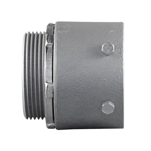 Set Screw Conduit Connector, 3-1/2 inch, Steel/Malleable Iron, Male Threaded