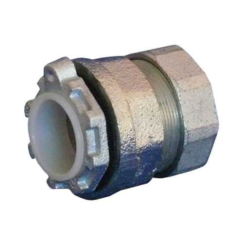 Flexible Metallic Straight Liquidtight Connector, 3 inch, Malleable Iron, Zinc Electroplated