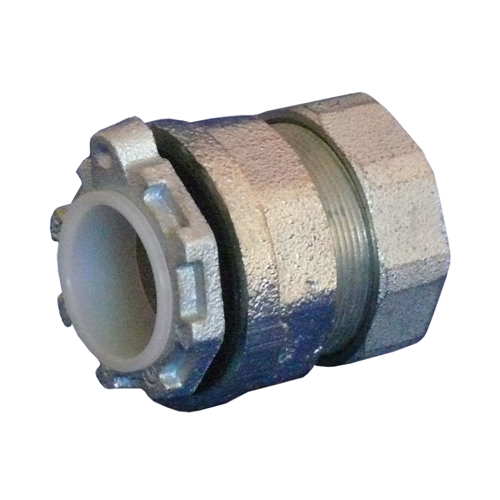 Type STN Malleable Iron Straight Liquidtight Flexible Metal Conduit Connector With Insulated Throat; 4 Inch