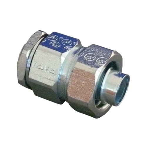Flexible Metallic Straight Liquidtight Connector, 3/4 inch, Malleable Iron, Zinc Electroplated
