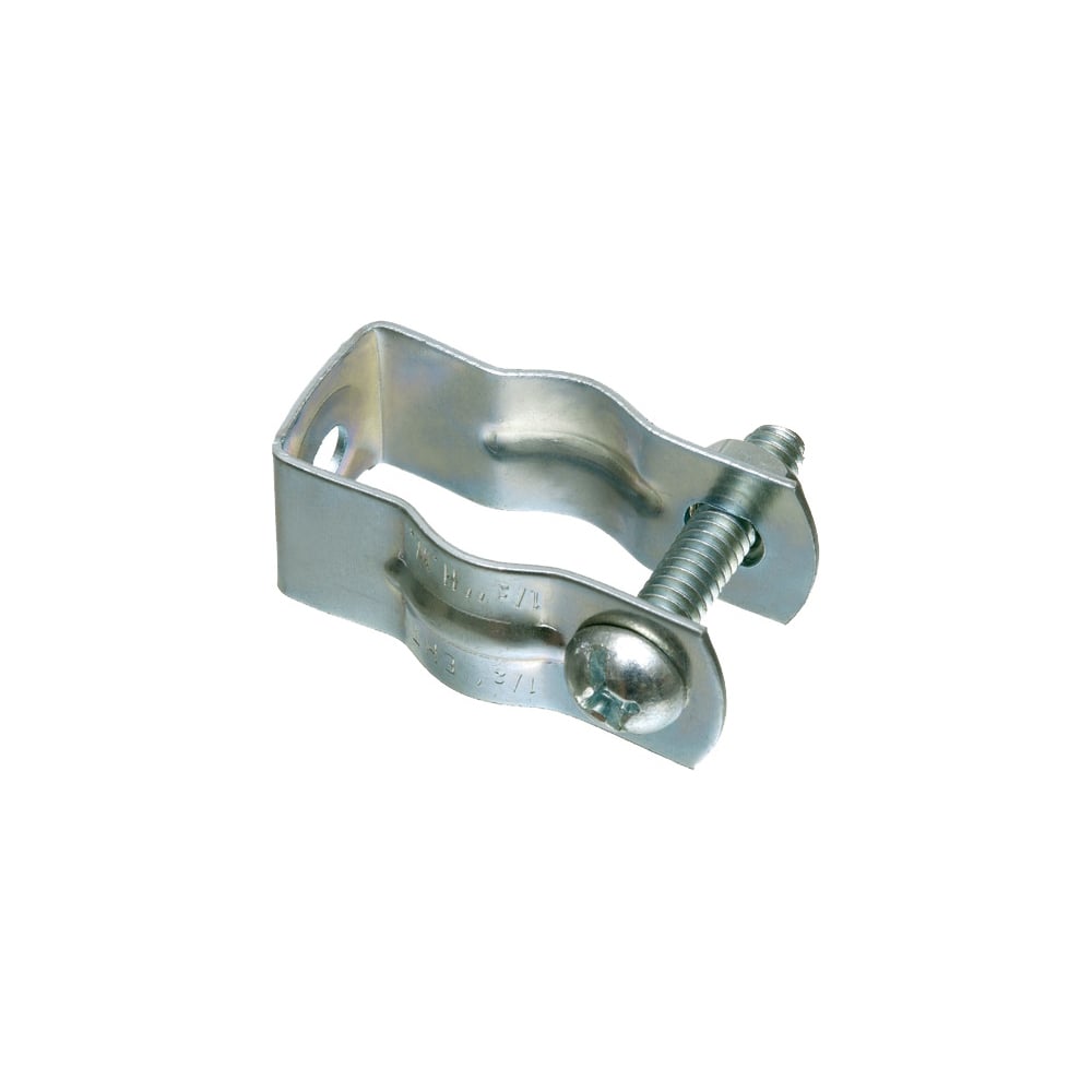 #8 Trade Size, Plated steel with 1/4 bolt and 1/4 hex nut, pipe size RIGID 3-1/2", EMT size 3-1/2".