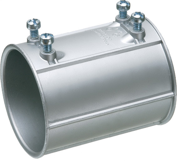 3" Zinc die-cast set screw emt coupling. For use with steel and aluminum EMT, IMC and Rigid Conduit. Concrete tight.