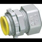 Zinc die-cast EMT compression connector. concrete tight and rain tight. Trade Size 1-1/2". Insulated Throat.