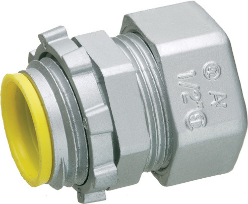 Zinc die-cast EMT compression connector. concrete tight and rain tight. Trade Size 2". Insulated Throat