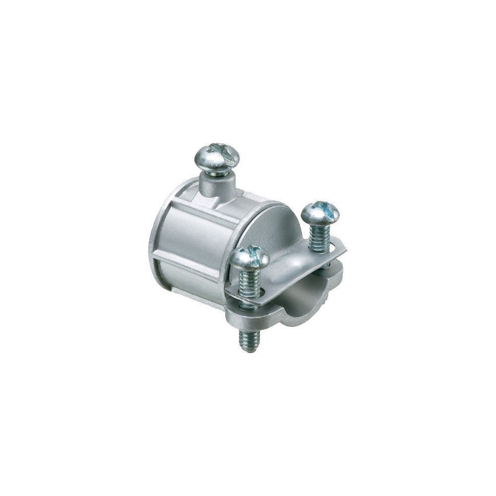Combination coupling. 1/2" EMT to non-metallic sheath cable. Zinc Die-cast. Trade Size 1/2". Cable Range .250 to .612.
