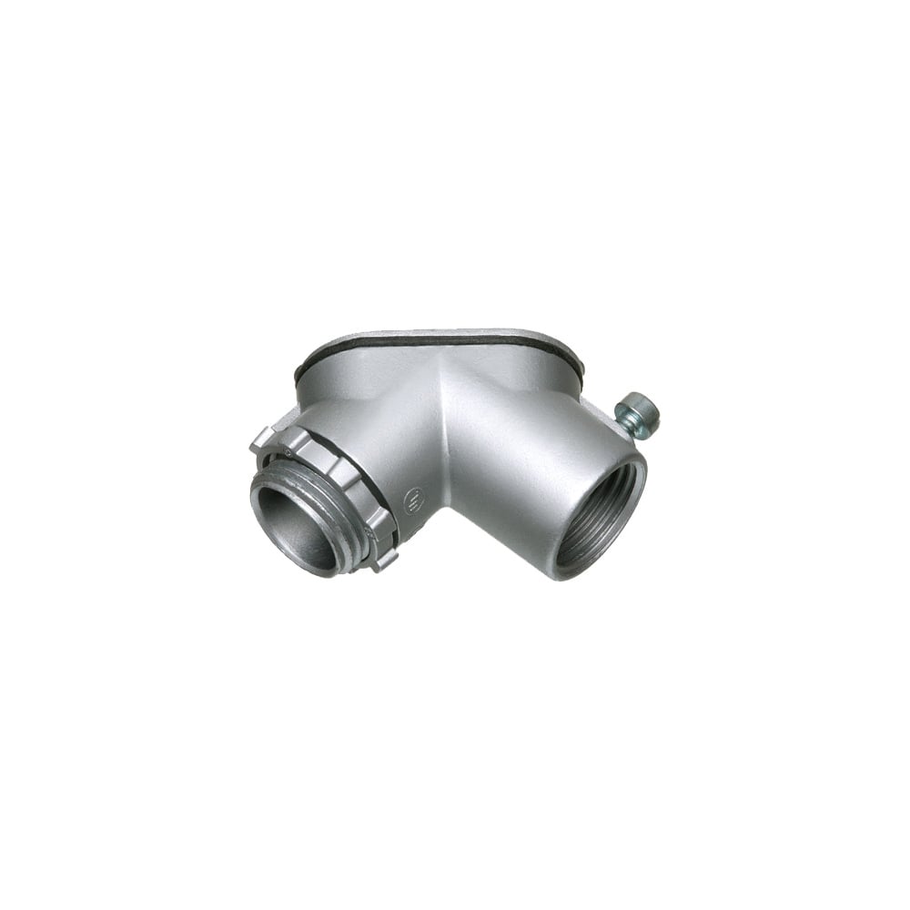 Combination threaded rigid and set screw EMT to box. 90 degree pulling elbow with cover and gasket. Zinc die-cast. Trade Size 3/4".
