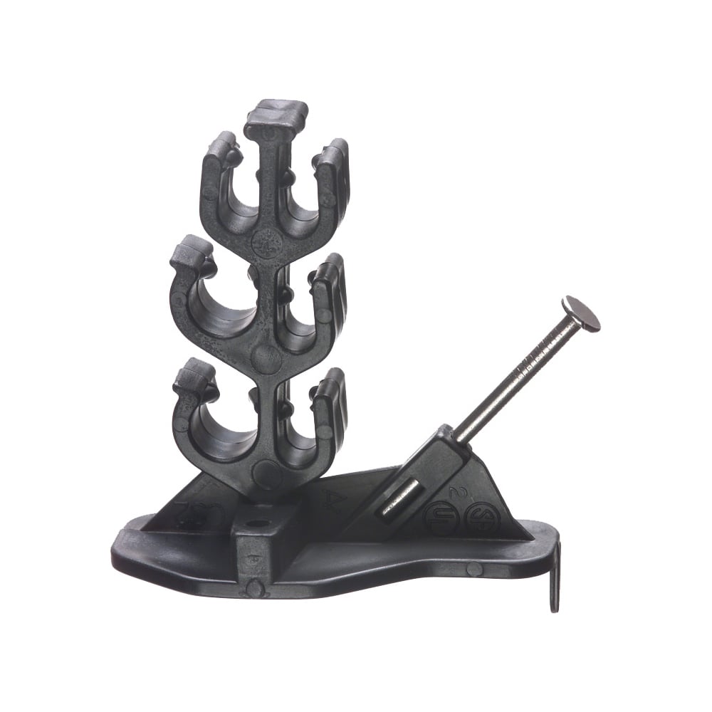 Nail in cable support keeps cables away from the nailing surface while supporting up to four 14/2 to 10/2 and two 14/3 to 10/3 NM cables, sold in package quantity of 25.