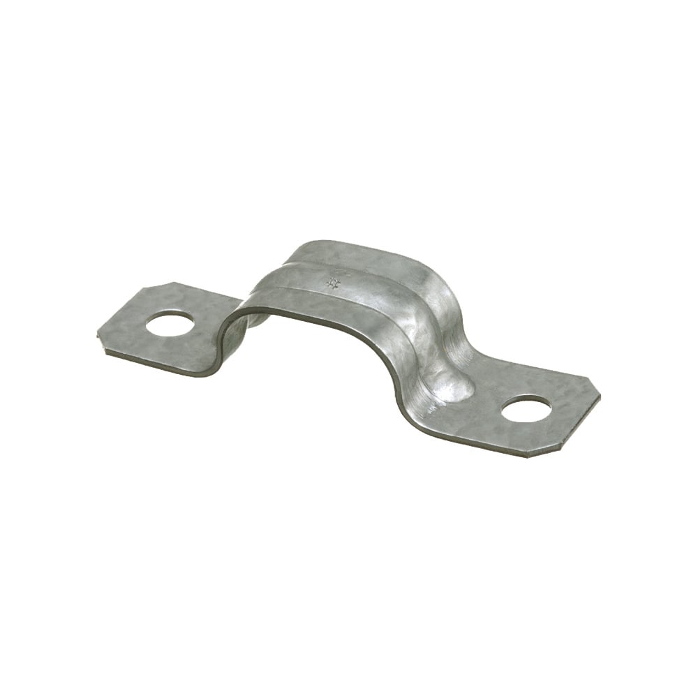 Plated steel, 2/3 wire range, 2-hole cable straps for service entrance flat cable.