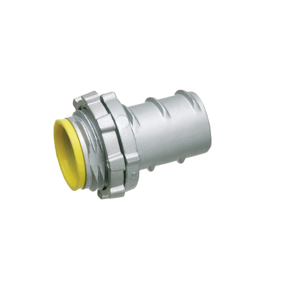 For aluminum and steel flex, For 2" knockouts or aluminum threadings. With Insulated throat.