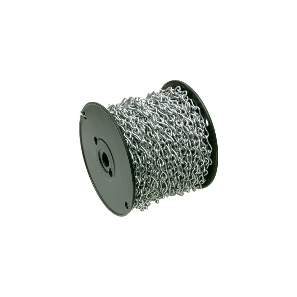 Zinc plated steel jack chain. 100 feet per steel reel. Maximum load limit, 25lbs.