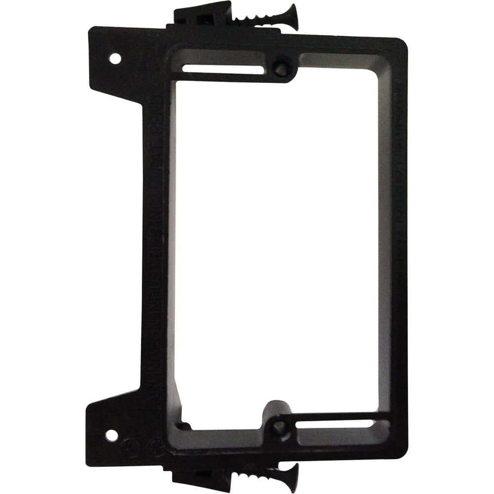 Screw On, Single gang, Low Voltage mounting bracket for new construction on wood studs. Built in loop to tie off cable.