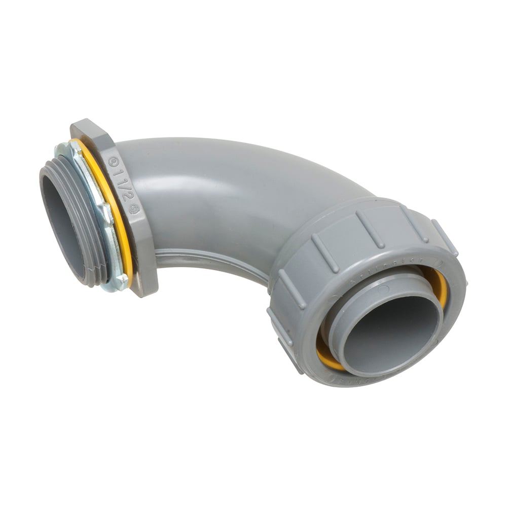 Non Metallic 90 degree connector for use with non metallic liquid tight conduit type B only. 1-1/2" Trade Size.