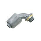 Non Metallic 90 degree snap2it connector for use with non metallic liquid tight conduit type B only. Push on installation. 1/2" Trade Size.