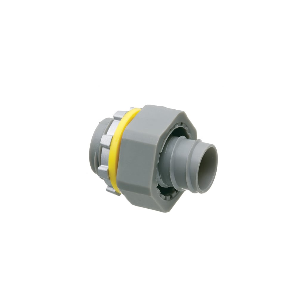 Non Metallic screw on straight liquid tight connector for liquid tight conduit type B only. Trade Size 3/4".