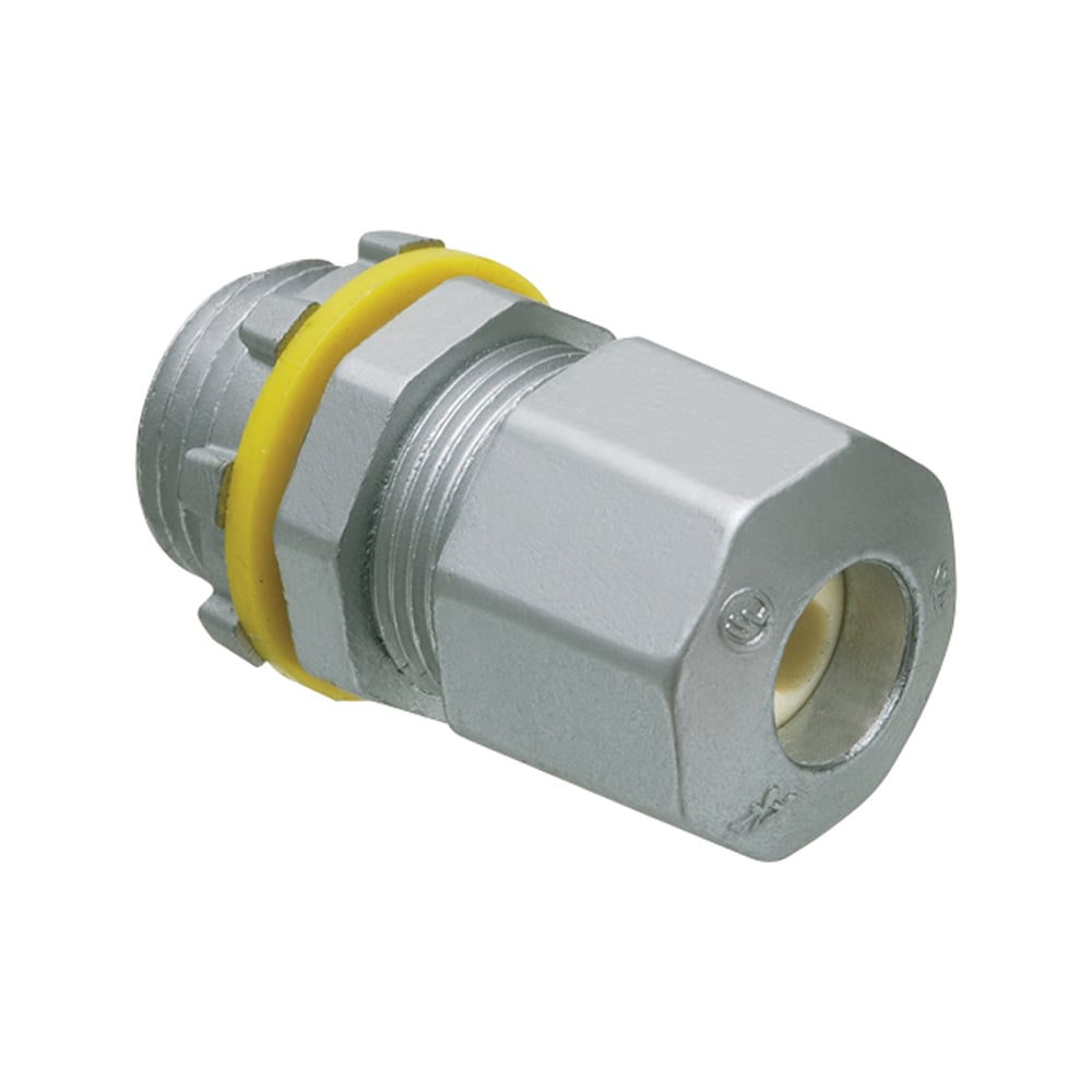 Zinc die-cast, 1/2" UF connector with low profile design for smaller and standard sized underground feeder cable.