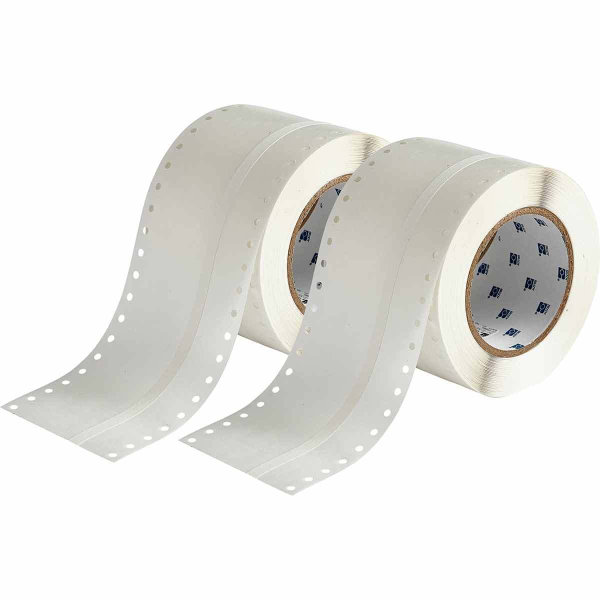 DAT-157-502-2 Repositionable Printer Label, 165 ft L x 0.31 in W, White, B-502 Polymer Coated Cloth
