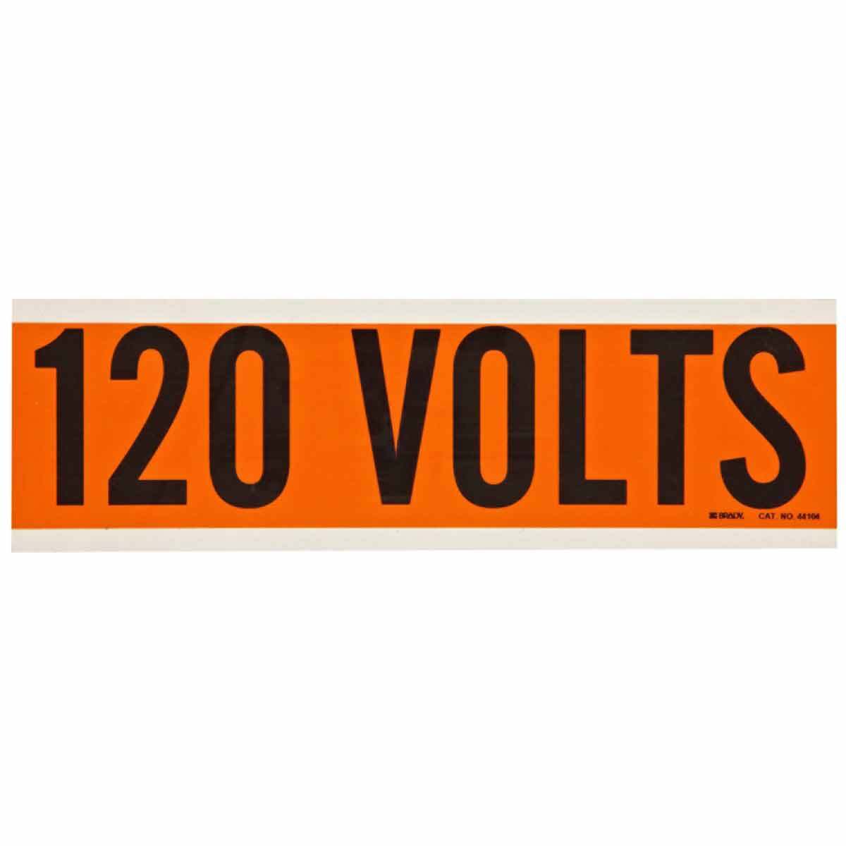 Label,B498,9x2.25,Bk/Or,120 VOLTS,1/CQ