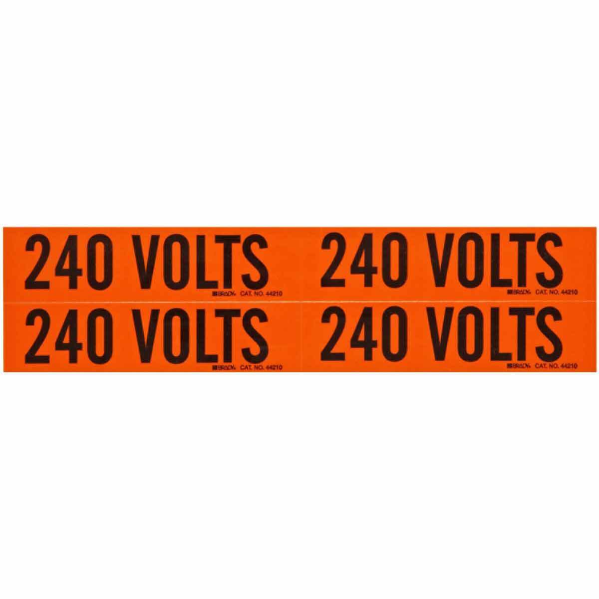 Lbl,B498,4.125x1.125,Bk/Or,240 VOLT,4/CQ