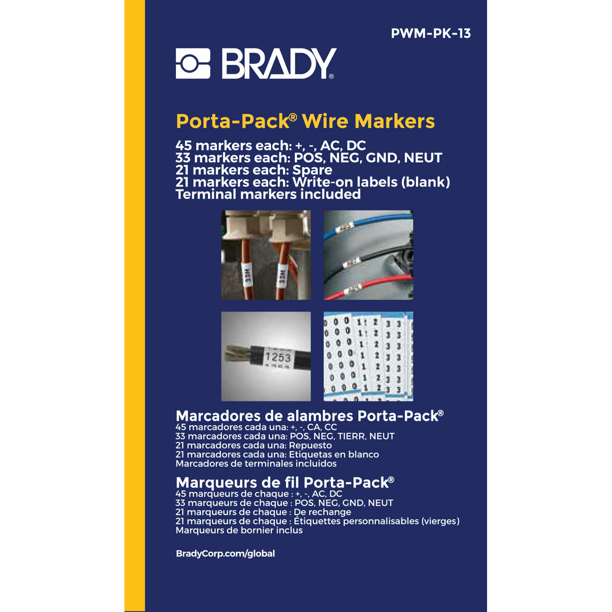 Wire Mkr,B500,Bk/Wt,PWM13,10CQ/PK