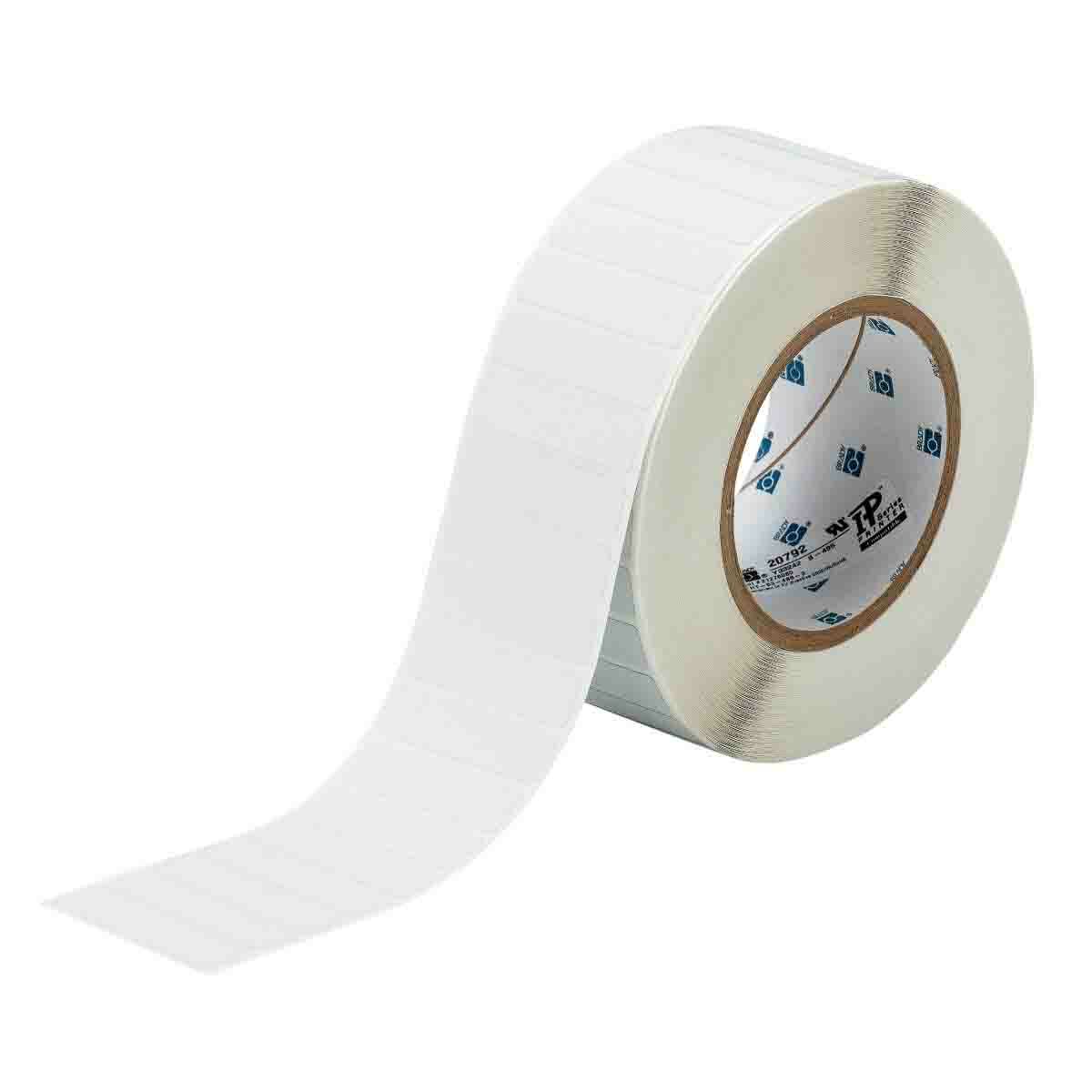 THT-53-428-3 MetaLabel Rectangular Thermal Transfer Label, 1/2 in L x 2 in W, Blank Legend, Light Gray, B-428 Polyester